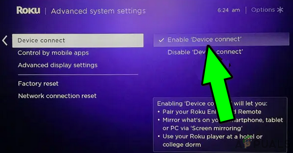 Enable and Disable Device Connect in the Roku Device Settings