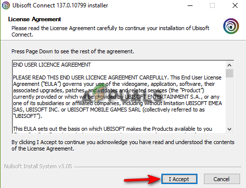 Accepting Ubisoft License Agreement