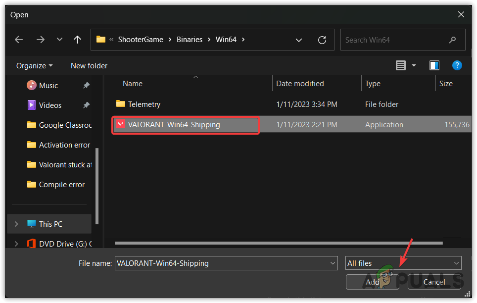 Adding VALORANT-Win64-Shipping to graphics preference settings