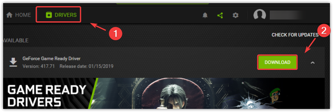 Downloading graphics driver update from Geforce Experience