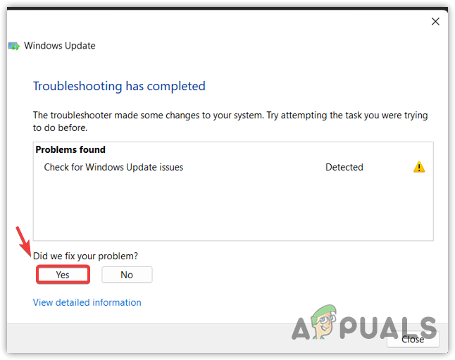 Fixing problem with Windows update troubleshooter