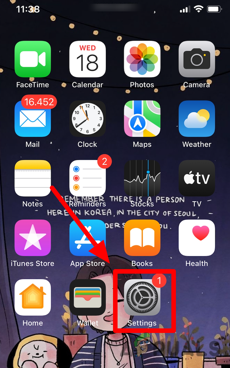 Access the Settings menu on iPhone
