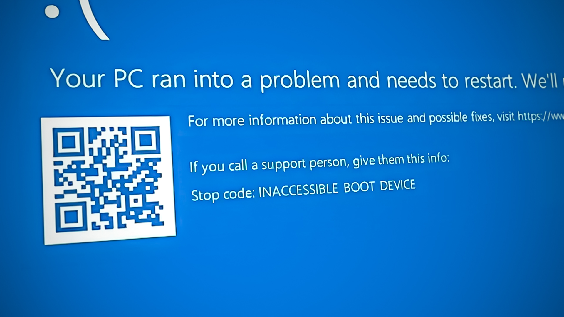 INACCESSIBLE_BOOT_DEVICE BSOD Error