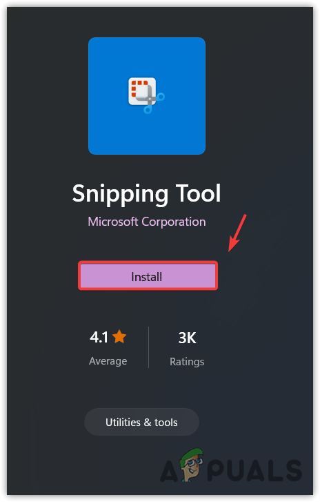 Installing snipping tool