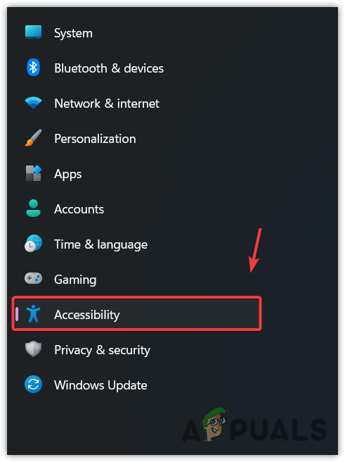 Navigating to Accessibility Settings