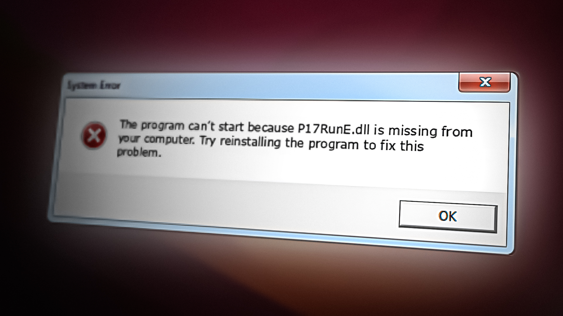 Program Fails to Start because of P17RUNE.dll Error