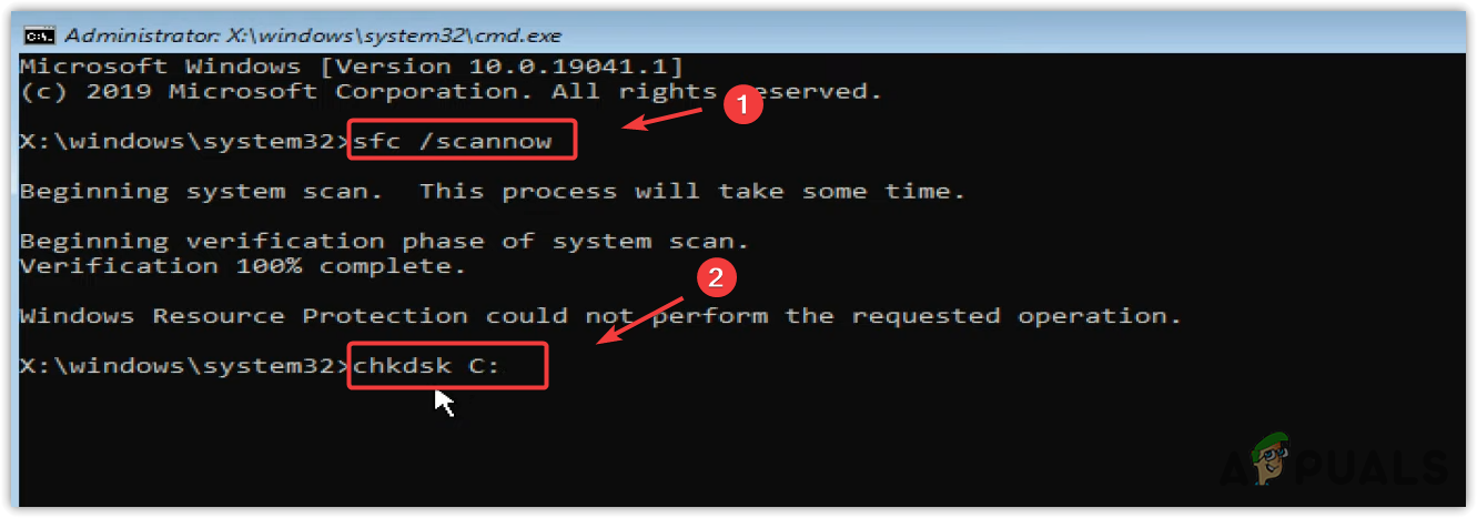 Running System File Checker and CHKDSK