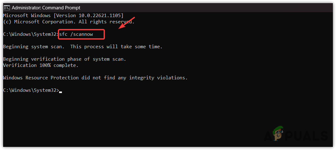 Running system file checker on command prompt