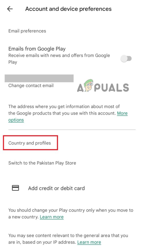 Change Country in Play Store 