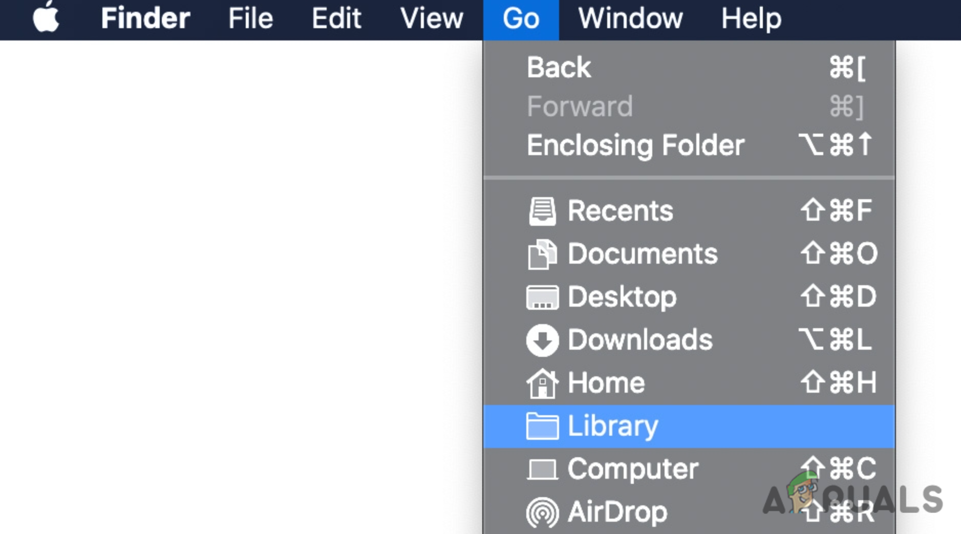 Accessing the Library menu
