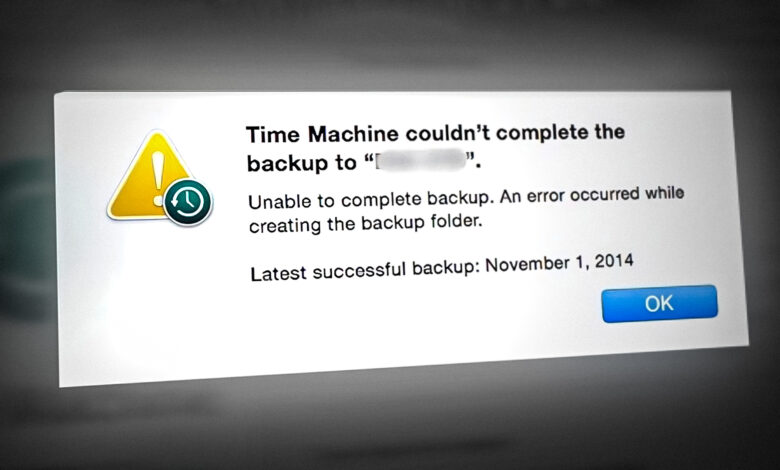 Time Machine Couldn't Complete the Backup