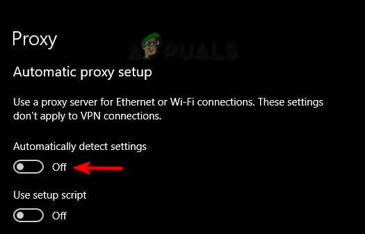 Turning off the Proxy server