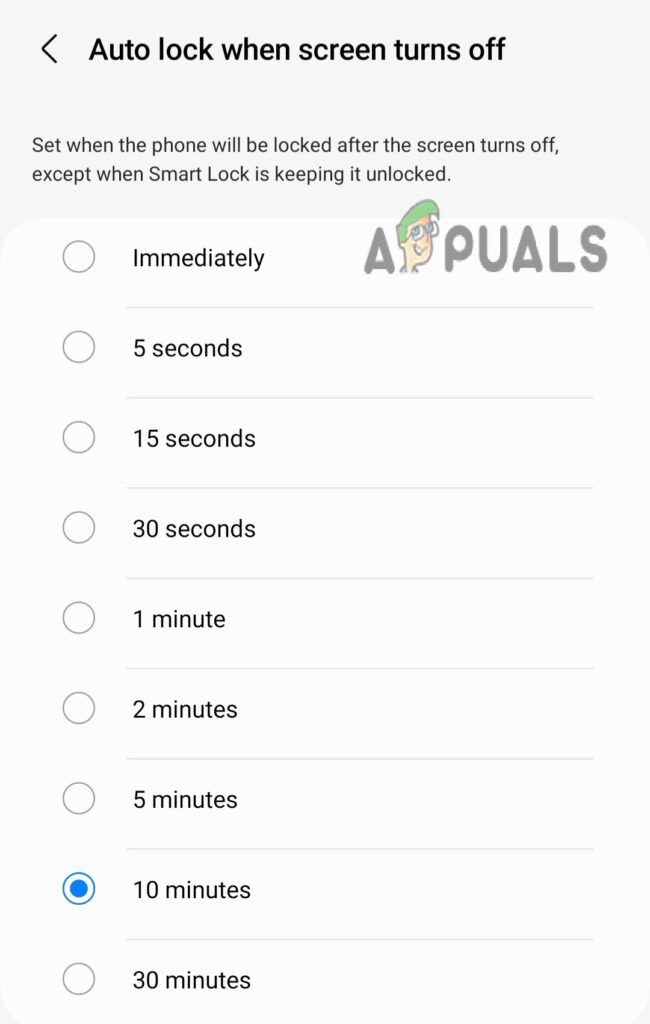 Select a time duration