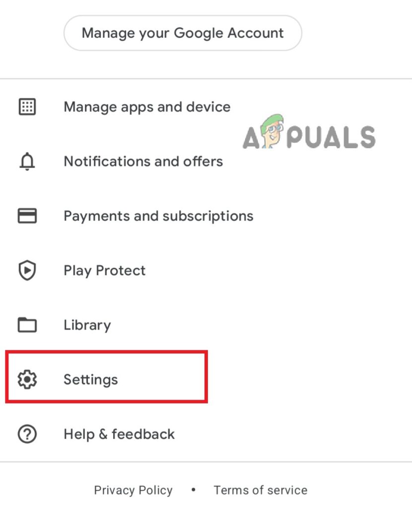 Go to Play Store Settings 