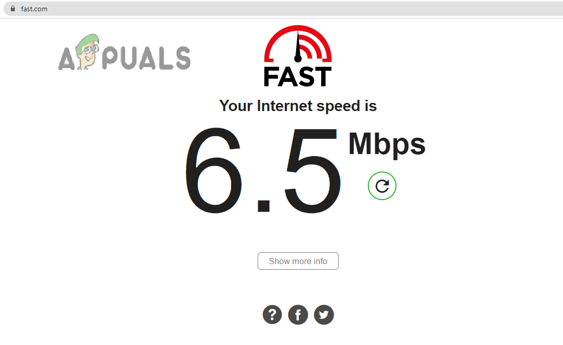 open fast.com to check internet speed