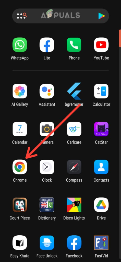 Launch Chrome on your device