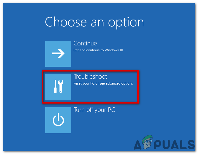 Click on "Troubleshoot"