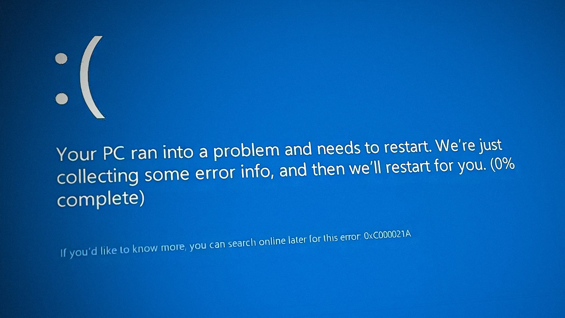 0xC000021A Blue Screen Error in Windows