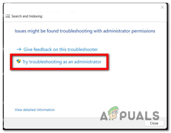 Giving the troubleshooter admin permission