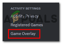 Navigating to Game overlay in Discord