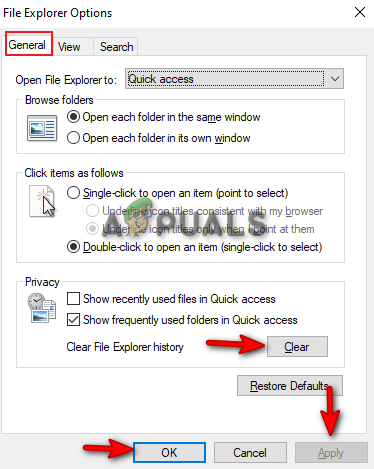 Clearing the file explorer cache