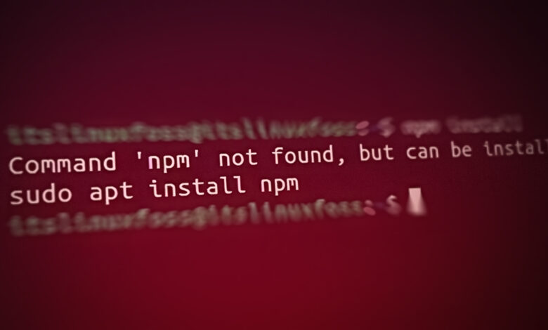 Command npm not found