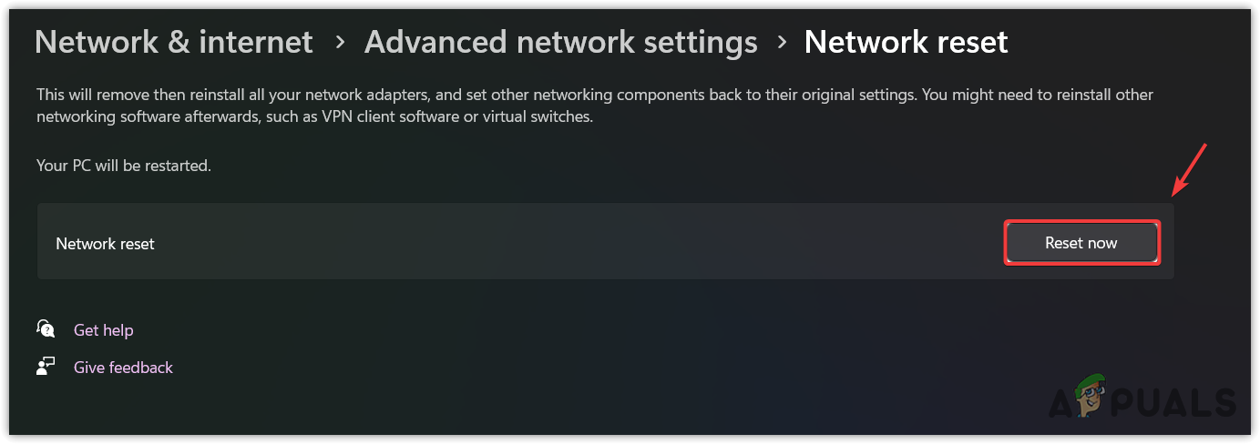 Deleting Network settings and assigning new settings