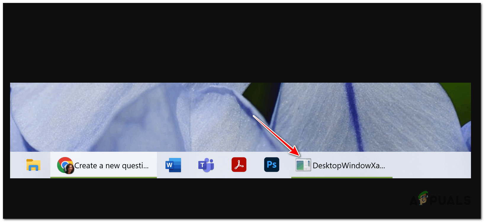 'DesktopWindowXamlSource empty window' on taskbar error