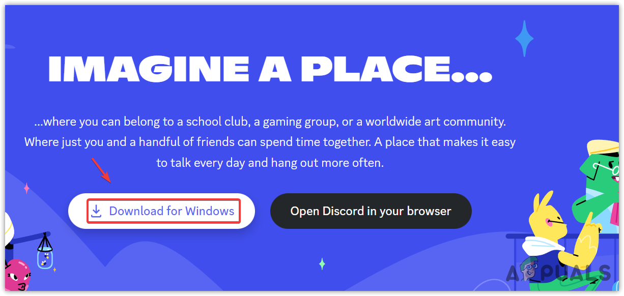 Downloading Discord Installer from the official site