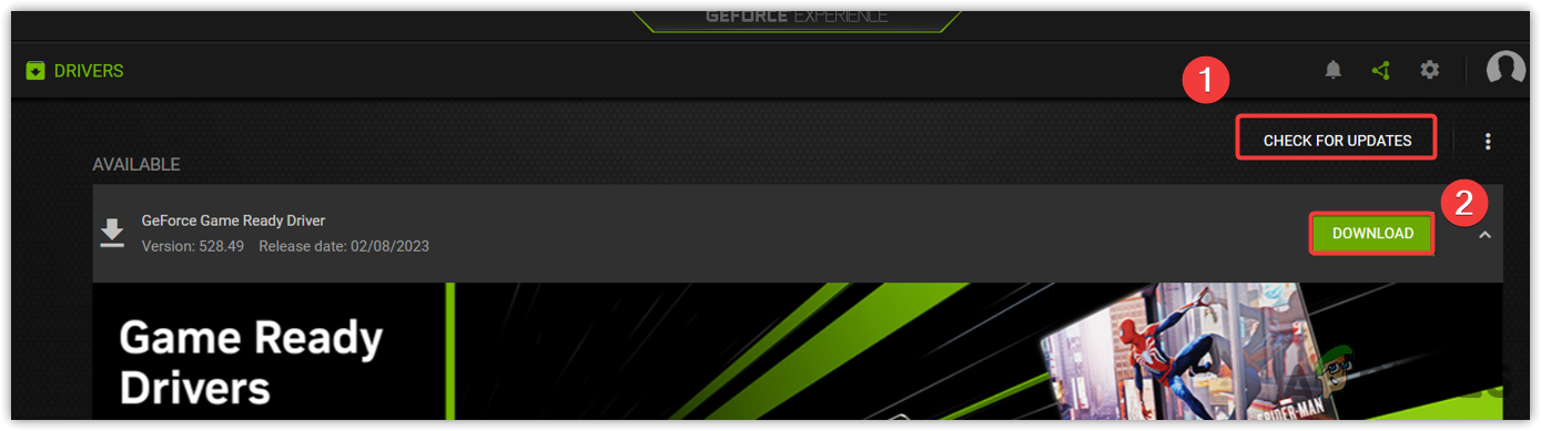 Downloading graphics drivers from GeForce Experience