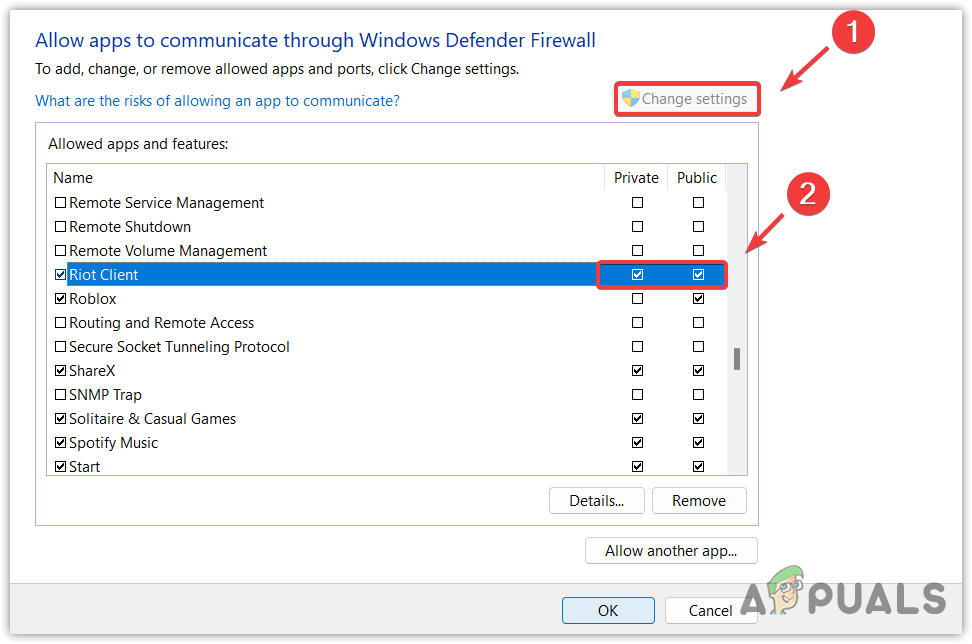 Ensuring Riot Client is allowed from the Windows firewall