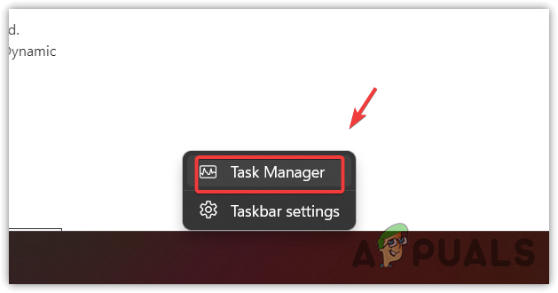 Launching Task Manager
