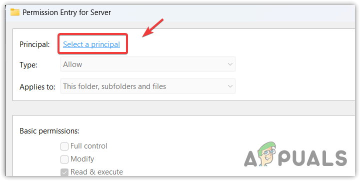 Moving to add a user in security folder settings