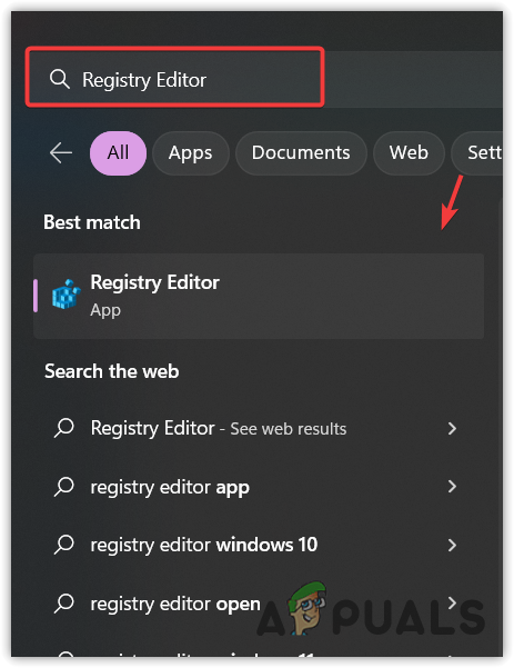 Opening Registry Editor