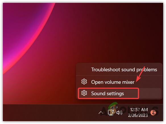 Opening Sound Settings