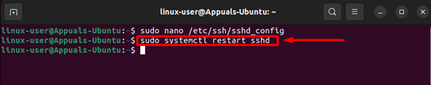 Restart SSH service