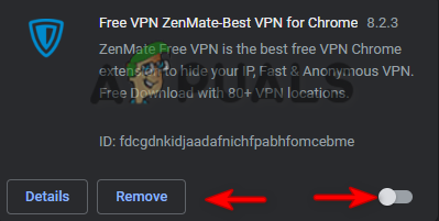 Removing VPN extension