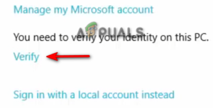 Verifying the Microsoft Account