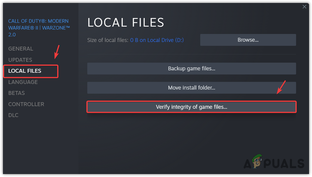 Verifying the integrity of Game Files