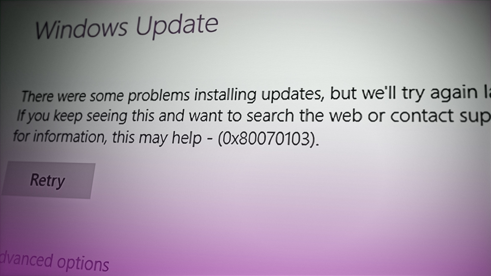 Windows Update Error 0x80070103
