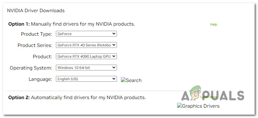 Downloading the Standard Nvidia driver