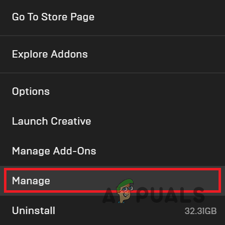 Manage Games on Epic Games Launcher
