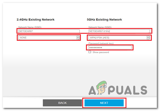 Establish the values for the new networks in your extender settings