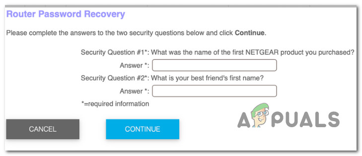 Setting up security questions