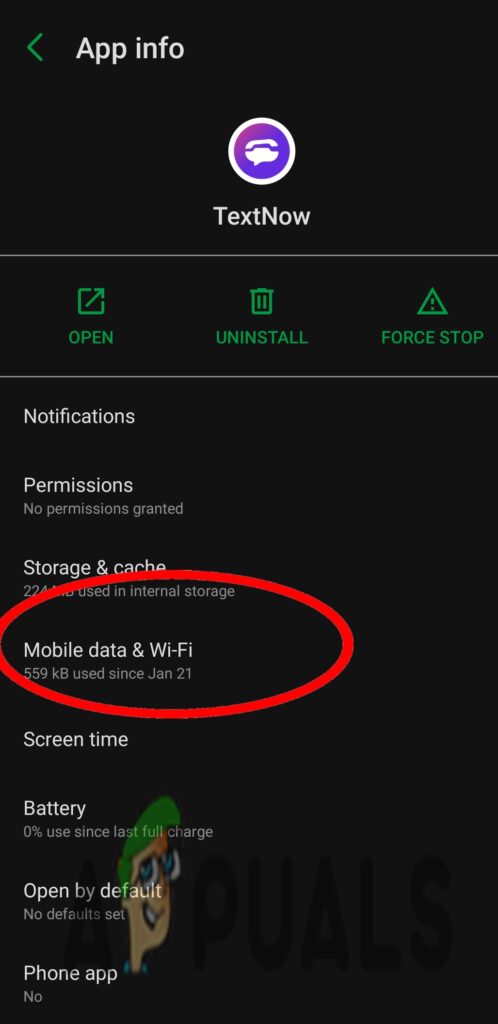 Select Mobile data & WI-Fi