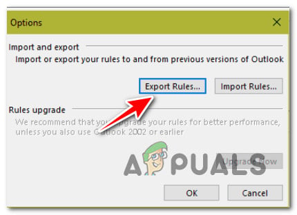 Exporting the rules