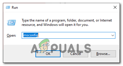 Opening the system configuration window via the Run dialogue box