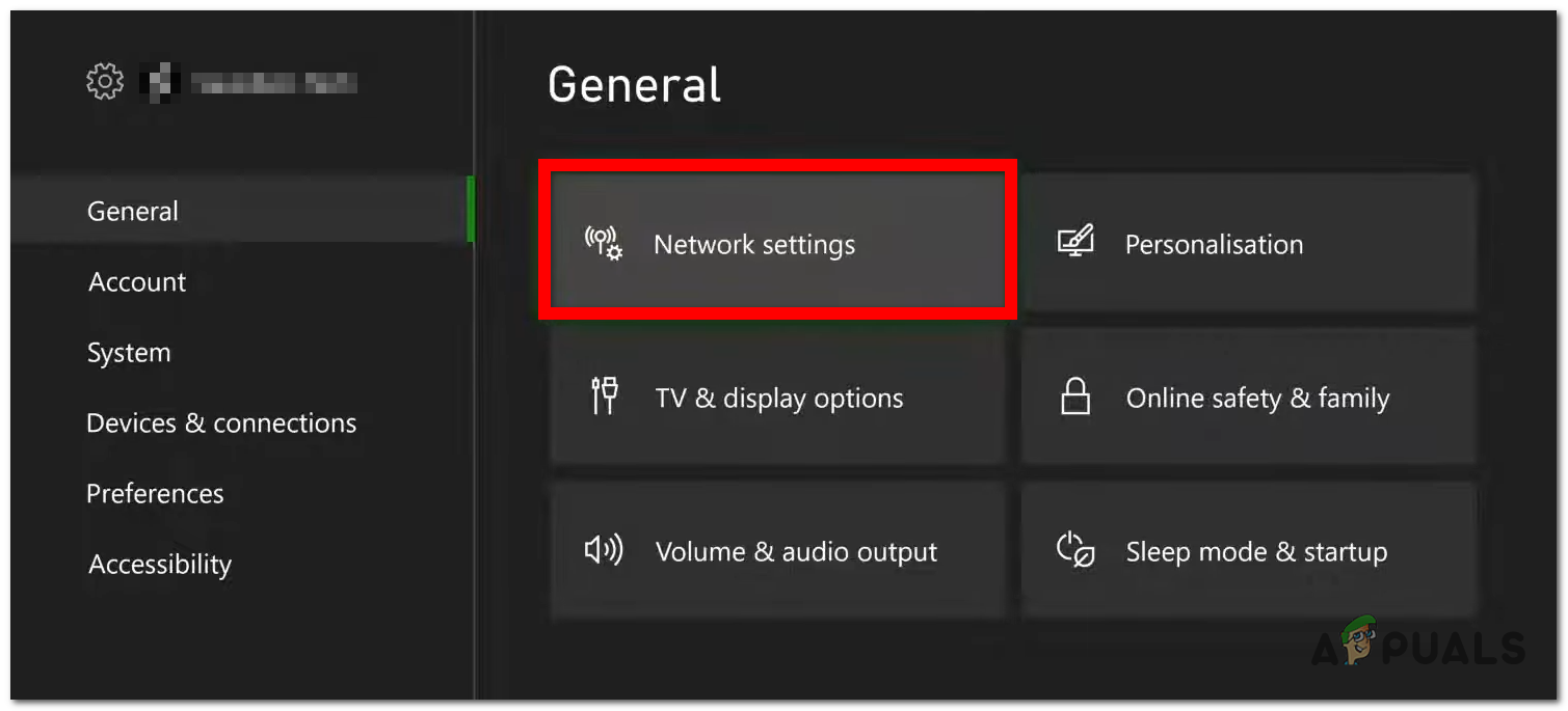 Opening the Network Settings