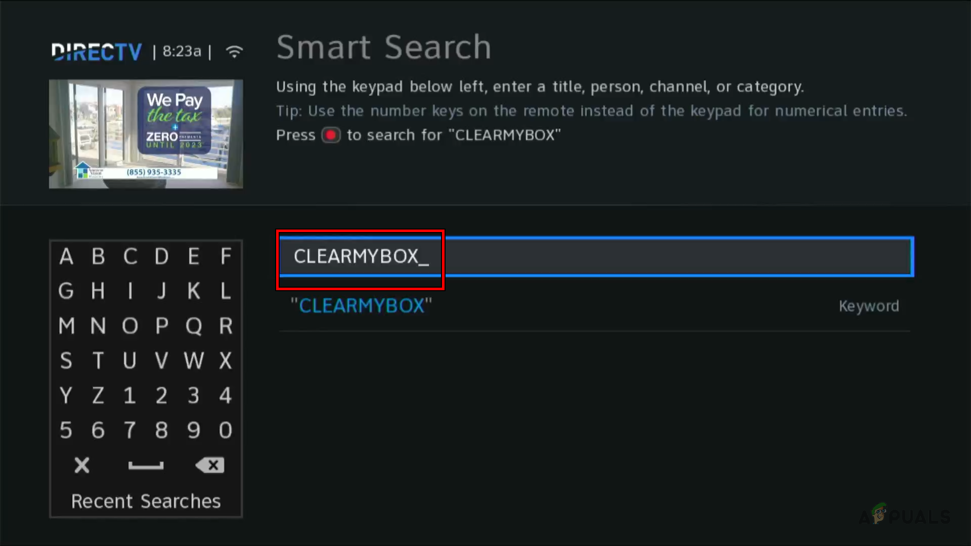 Use Clear My Box Command on DirecTV Box