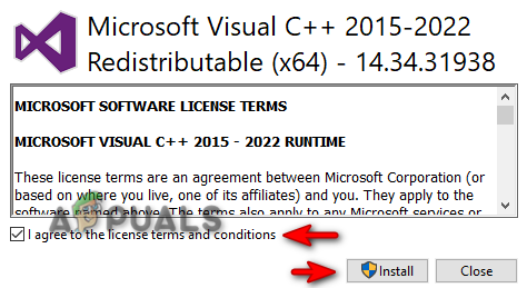 Installing the MS Visual C++ Runtime